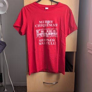 Red Merry Christmas Graphic T-Shirt - Ptp 18"